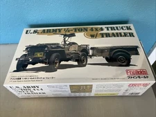 1/20 FineMolds #82002 US Army 1/4t 4x4 Willys Jeep W/Trailer