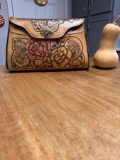 VTG Hand Tooled Leather Bag, Western Style No Strap