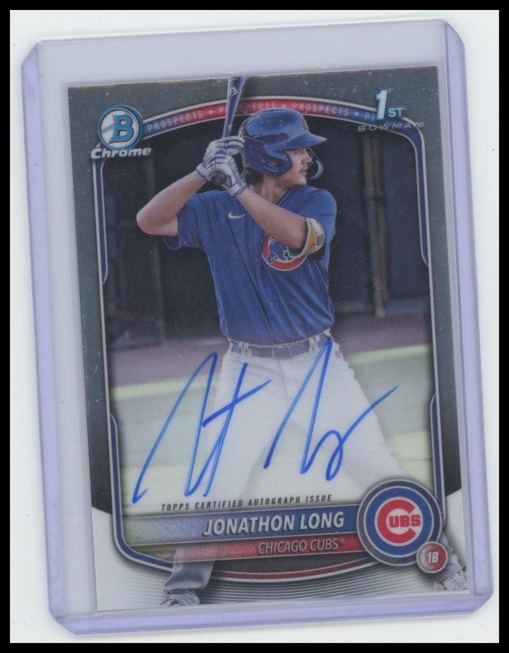 2025 Bowman Chrome Jonathon Long 1st Bowman Auto #CPA-JLG Chicago Cubs