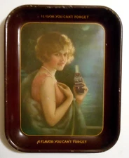 Orig 1920's Flapper Girl Nugrape Soda Pop Serving Tray American Art Works Ohio
