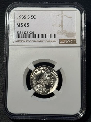 1935-S 5C Buffalo Nickel NGC MS 65