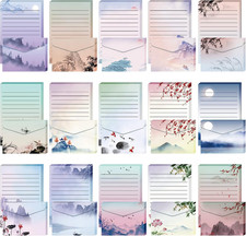 200Pc Stationery Paper Envelopes Set Lined 5.5" x 8.25" Letter Writing Set