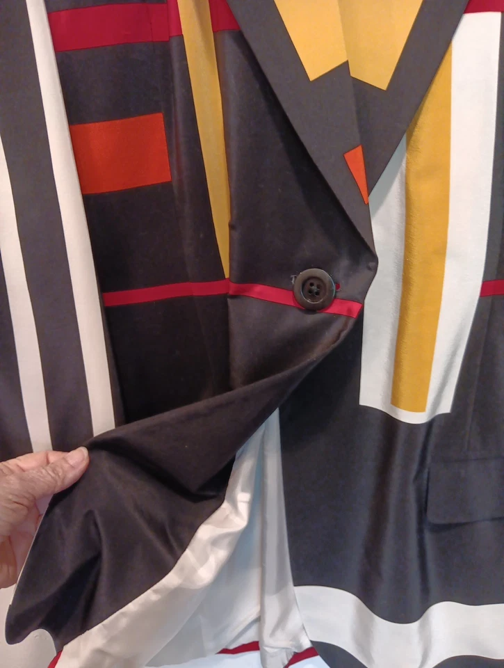 Винтажный шелк размер 8 Linda Allard Ellen Tracy костюм через плечо ретро блейзер куртка юбка - Изображение 4 из 4