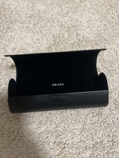 Prada Black Velvet Lined Hard Eye Glasses Case With Magnetic Flip Close