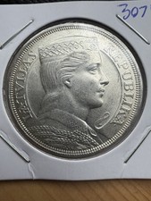 1929 5 Lati - Latvian Big Silver - BU - As Shown! (#3071)