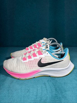Nike Air Zoom Pegasus 37 White Pink Glow Volt CZ7990-100 Women s Size 9.5