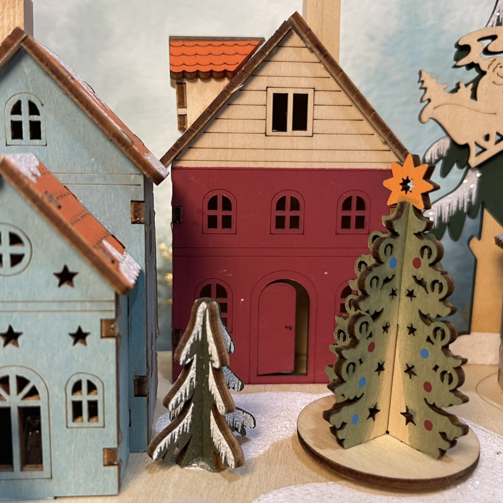 Kurt S. Adler 7" Battery Operated Musical LED Motion Village House SMALL REPAIR