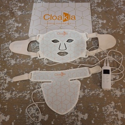 Cloakla LED Red Light Therapy Face Mask & Neck Enhancer WORKS *READ*