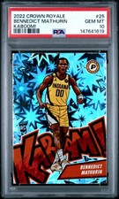 2022 PANINI CROWN ROYALE KABOOM! #25 BENNEDICT MATHURIN PSA 10