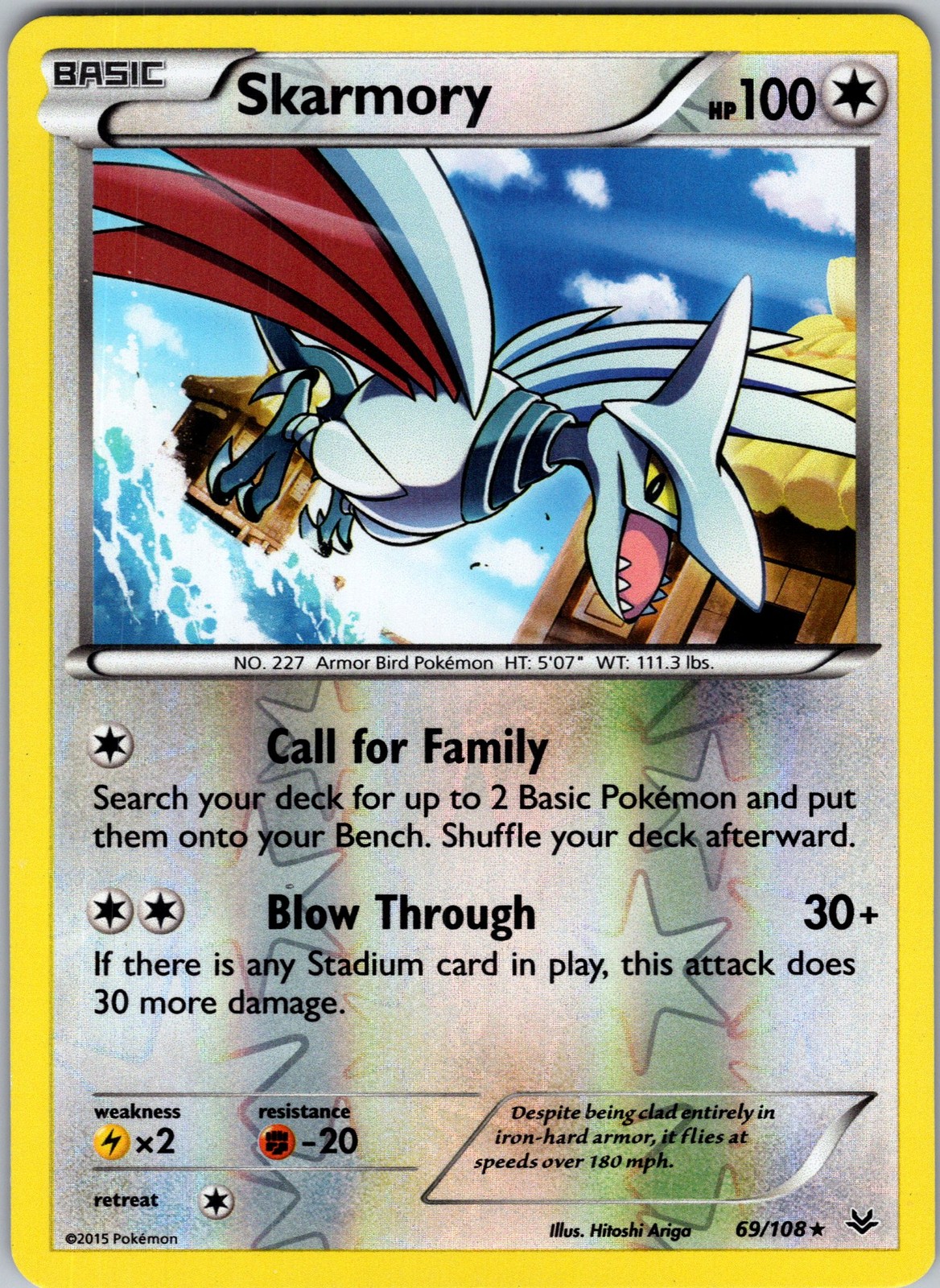 Skarmory 69/108 XY - Roaring Skies Pokemon TCG LP-NM