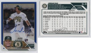2023 Topps Chrome Rookie Auto Blue Refractor /150 Jordan Diaz #RA-JDI Auto RC