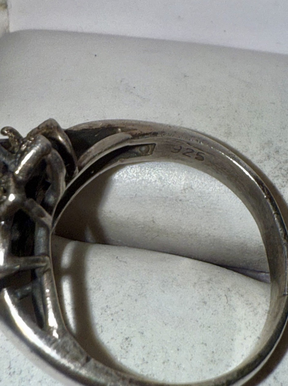 Vintage Solid Sterling Silver Round-Cut Amethyst … - image 7