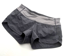 Lululemon Speed Up Running Workout Shorts Grey Black Women's Size 6