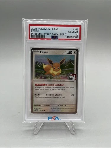 Pokemon TCG Prize Pack Series 7 Eevee Holo Play! Stamped PSA 10 #143/191 Low Pop
