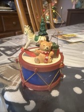 Vintage Christmas Ornament Drum With Toys On Top