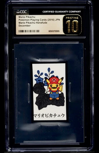 Pokémon 2016 Mario Pikachu Hanafuda Japanese CGC Pristine 10 RARE Pop 2!