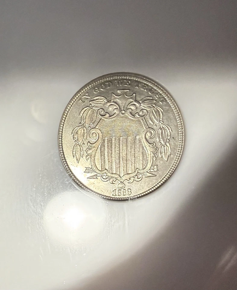 1868 PROOF Shield Nickel NGC PF64 ‼️VINTAGE FATTY HOLDER, PERFECT HOLOGRAM‼️ - Image 3 of 4