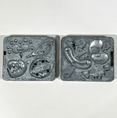 Lot of 2 Vintage 1967 Mattel Thingmaker Card Pak Molds 4512-051 4512-053 Monster