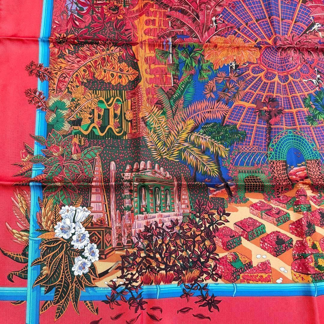 HERMÈS JARDINS d'Hiver Carre 90 88x89cm Silk 100% Multicolor Excellent Condition thumbnail 10