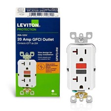 Leviton SmartlockPro GFCI Outlet 20A 125V Duplex 5-20R White 1 Pack