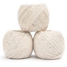 Baumwollschnur Ball, 3er Pack - 100% Rolle 5,5 cm x 5,5 cm, cremewei&szlig;