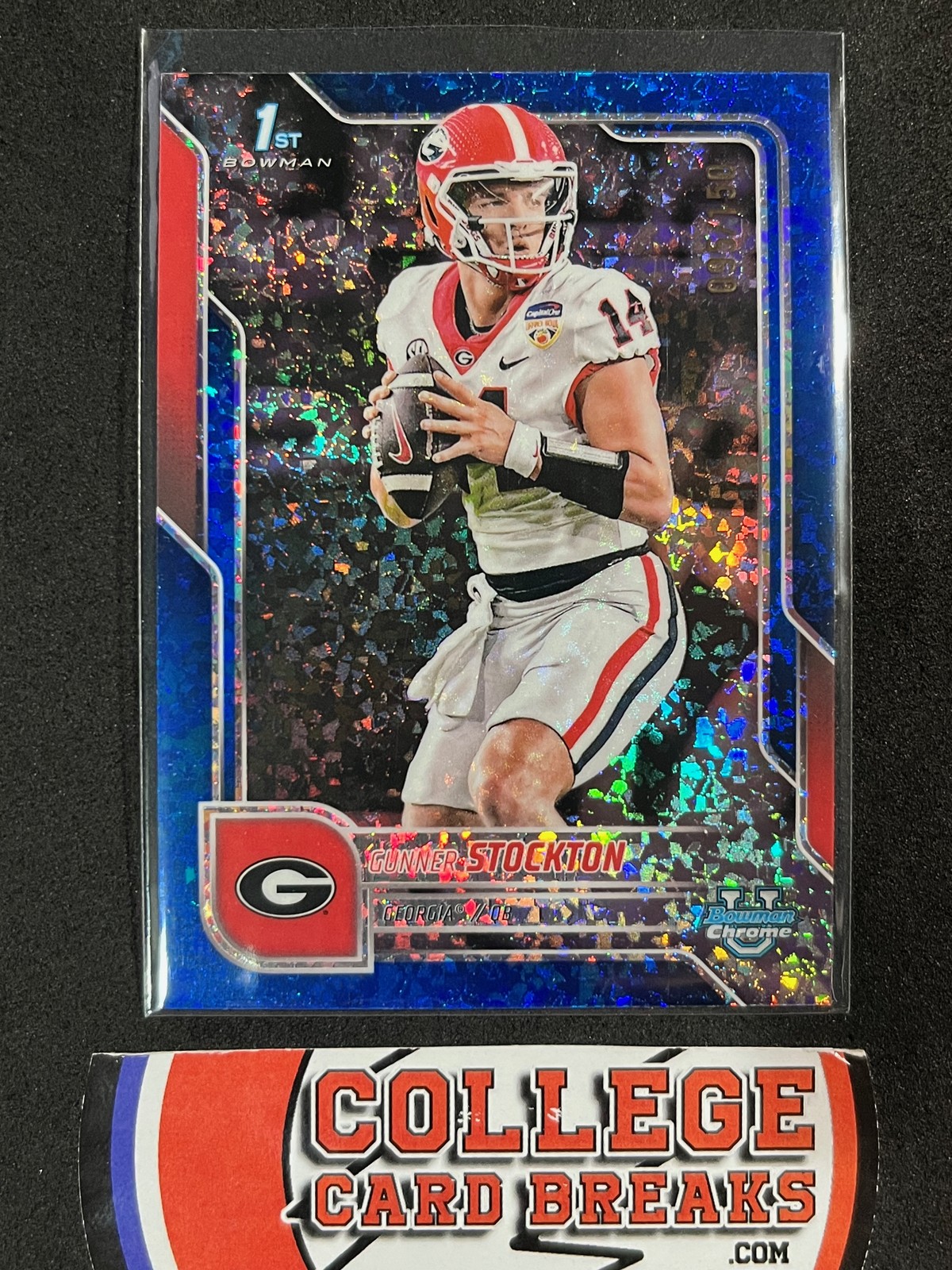 2025 GEORGIA GUNNER STOCKTON /150 1ST BLUE DIAMOND BOWMAN U UNIVERSITY CHROME