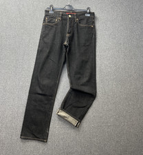 Uniqlo Jeans size 28" premium denim selvege black button fly