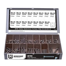 Workshop Hardware Fastener Assortment Kit, Metric Stainless Steel Pan Phillip...