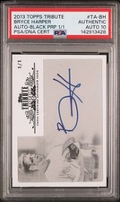 2013 TOPPS TRIBUTE AUTOGRAPHS #TA-BH BRYCE HARPER AUTO-BLACK PRP 1/1