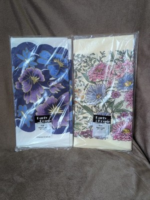 2 NEW Vintage 1991 Paper Tablecloth 54''x96'' Thin Party House Kara Spring Easter