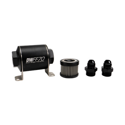 DeatschWerks 8-03-070-010K-8 -8AN, 10 micron, 70mm In-line fuel filter kit