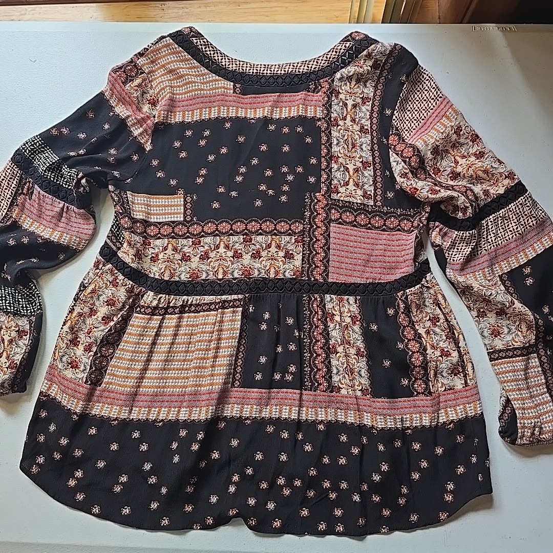 Gibson Latimer Size Medium Patchwork Long Sleeve … - image 8