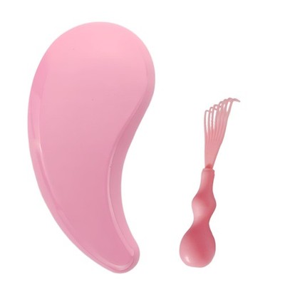 Comma-Shaped Small Dog Brush and Cleaning Comb, Fit for Yorkie, Shih Pink 