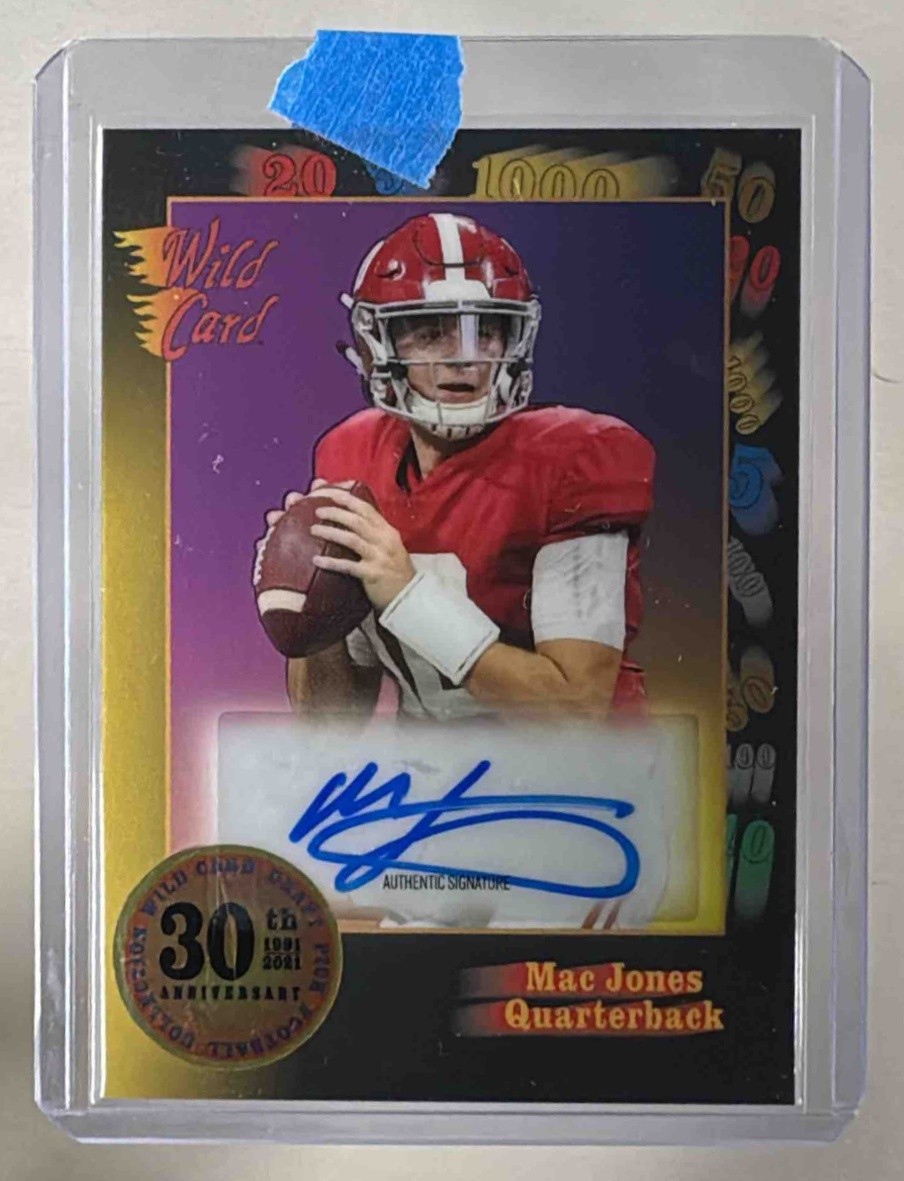 Mac Jones Wild Card Draft Picks 30th Anniversary Black #30TH5 Autograph-Black