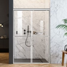 AquivaCoast 56-60 in. W x 72 in. H Double Sliding Shower Door, Tempered Glass