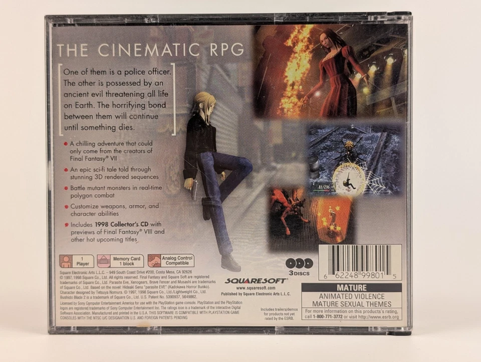 Parasite Eve (PlayStation 1, 1998) PS1 PSX ➡️No Manual- Tested & Working 🎮 - Image 4 of 4