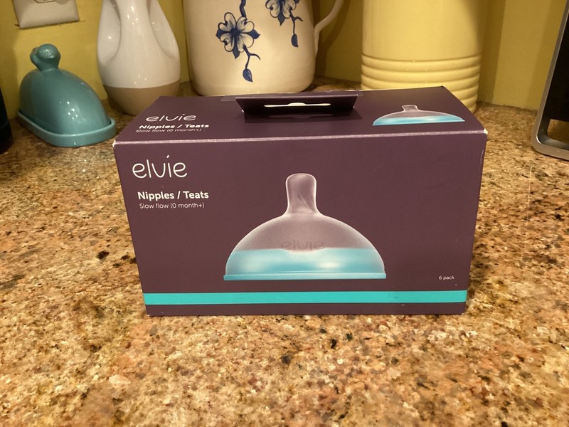 Elvie Nipples Teats Slow Flow 0M+ 6 Pack Cushions Soft Silicone for Comfort