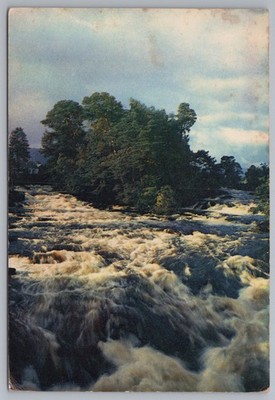 Postkarte Die Fälle von Dochart von der Brücke Killin Perthshire verschickt Schottland