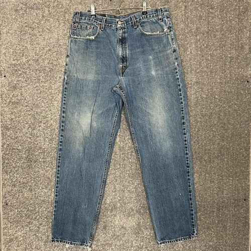 Levi 550 Men’S Made In Usa Dark Wash Blue Straight Leg Denim 38X32 (36X32) - Foto 1 di 8