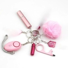 8-in-1 Self-Defense Keychain Set Women Girl Safety Set Alarm Tools Flashlight