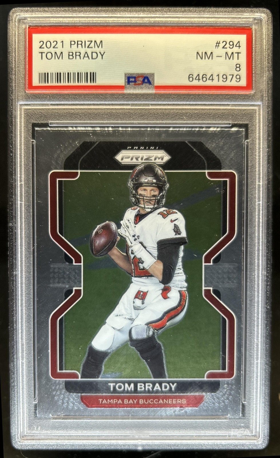 2021 Panini Prizm Tom Brady #294 Buccaneers PSA 8 view 1