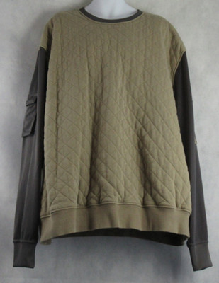 Sean John Men's Big & Tall Mixed Media Pullover Sweatshirt, Beige Gray, 5XB