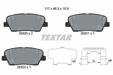 TEXTAR Bremsbelagsatz, Scheibenbremse 2552003 für GENESIS HYUNDAI KIA