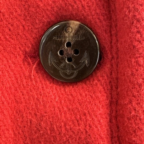 AMERICAN EAGLE Cappotto Giacca Donna Taglia Media Pea Coat Misto Lana Rosso - Foto 4 di 10