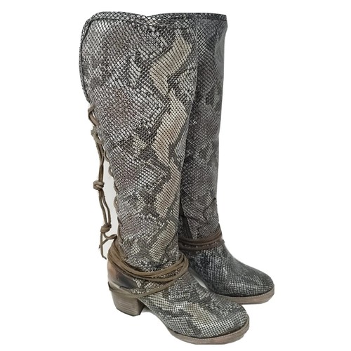Multi Snake Tall Leather Boots Womens 