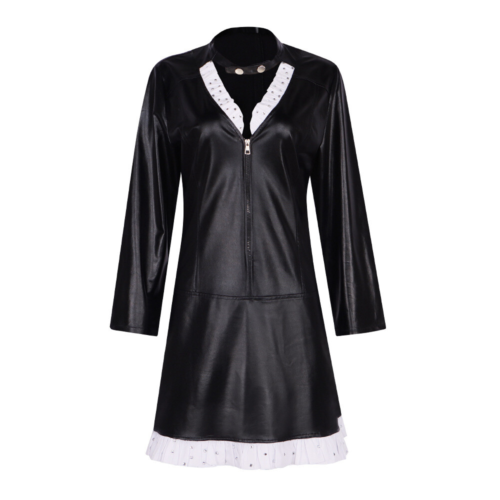 a line dresses for women Plus Size A Line Flowy Dresses Long Sleeve V Neck
