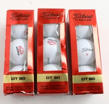 TITLEIST Golf Balls DT 90 Three 3 Packs 9 Balls Nipsco Good Cents Logo NEW