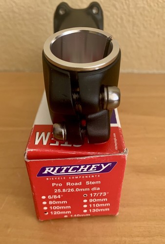 NIB Ritchey Pro Road Stem 120mm 25.8 - 26mm Clamp +/- 17/73 Degrees Black - Picture 3 of 6