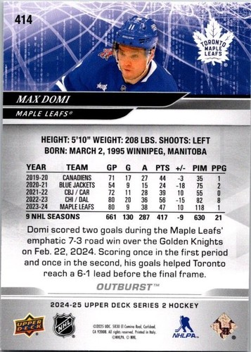 2024-25 Upper Deck Series 2 Silver Outburst Base cards --- U-Pick --- - Picture 37 of 45