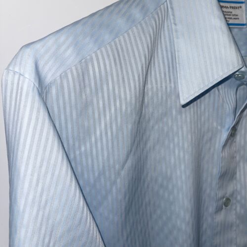 Sears Perma Prest Men's Shirt 16 32-33 Button Up Light Blue Retro Vintage - Picture 4 of 14